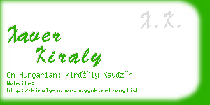 xaver kiraly business card